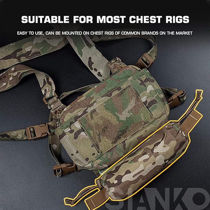 Military Tactical FC First Aid Kit Pouch for LargeTactical Vest Chest Hanging Multifunctional Portable Utility Expansion Outdoor Medical Bag (Brown)