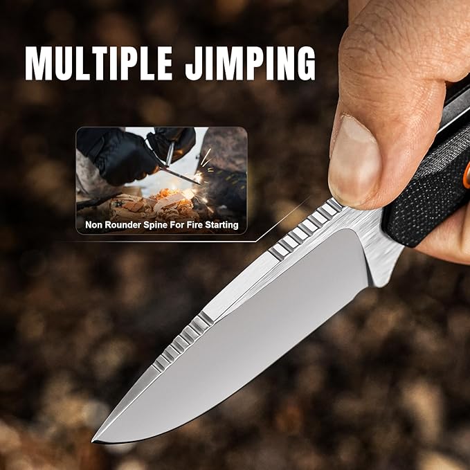 Kizer Beaver Fixed Blade Knife with Sheath 2.75 Nitro-V Blade EDC Fixed Blade Camping Knife with Black G10 Handle Small Bushcraft Survival Knives Outdoor Hunting Knives for Men Women 1078M1