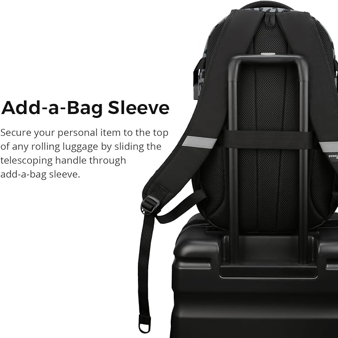 Swissdigital Laptop Backpack with USB Charging Port Travel Backpack Fits 15.6 inches Computer 31L Backpack for Men Gray Leopard | SD803-101