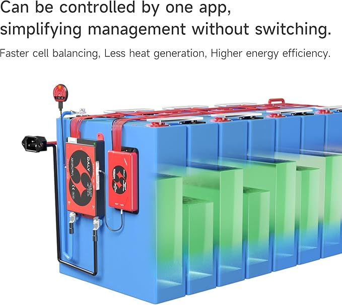 DALY BMS 48V 16S 200A Balance - 1A Active Cell Balancing BMS with Bluetooth WiFi Module Supports RS485 CAN for 48V LiFePO4 Battery Pack Golf Carts Electric Outboard Motors Solar Energy Power Systems
