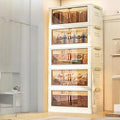 Storage Bins Stackable Folding Plastic Storage Containers with Clear Lids Multi Layer Organizer for Home Dorm Office Closet Bedroom Living Room