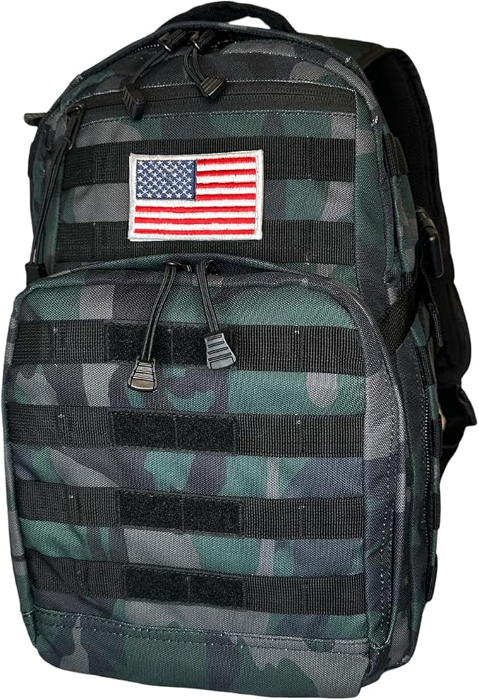 Camo Tactical Daypack Backpack - 1000D Polyester Tactical Backpack with Multi Compartments Air-Mesh Padded Back Side Compression &amp Adjustable Shoulder Straps - Travel Backpack Use for Outdoor &a
