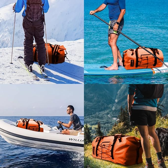 80L Dry Bag Large Waterproof Bag Roll-Top Heavy Duty Fishing Duffel Bag with Durable Straps &amp Handles for Kayaking Paddle boarding Boating Rafting Fishing