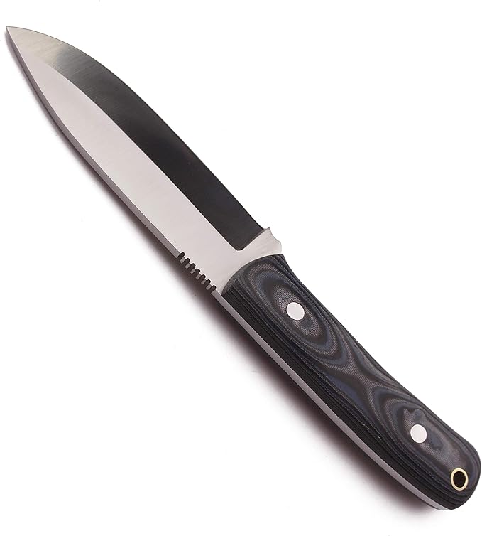 GCS Custom Handmade Black Micarta with Bone Spacer Handle D2 Tool Steel 15 Knife Buffalo Hide Sheath GCS129