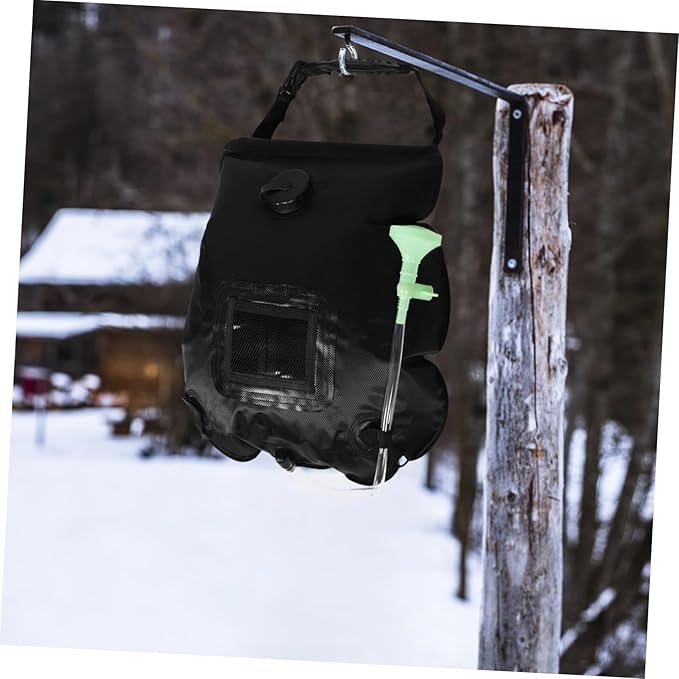 KOMBIUDA Solar Camping Shower Bag Portable Shower with Removable Hose for Outdoor Activities Hiking Beach Lightweight Solar Heated Water Bag