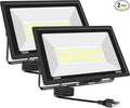 2 Pack 250W LED Flood Lights Outdoor Super Bright Exterior Security Light with Plug IP66 Waterproof Flood Light 30000LM 6000K Daylight White Floodlight for Yard Garden Basketball Court Arena