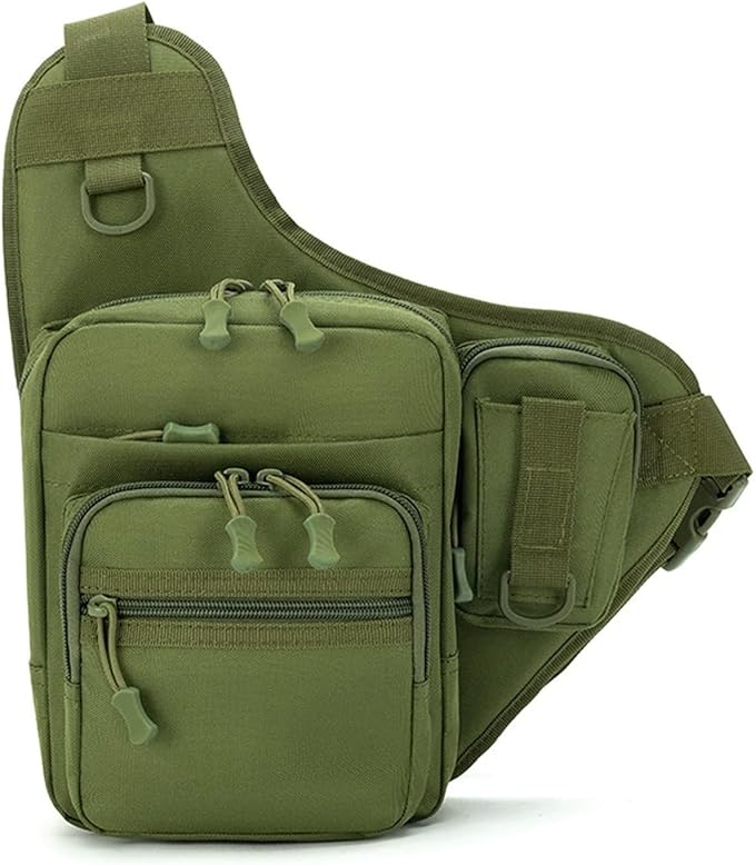 Fishing Waist Bag Travel Hiking Climbing Shoulder Pack for Men Lightweight for Fishing Hiking Camping Kayaking(Green)