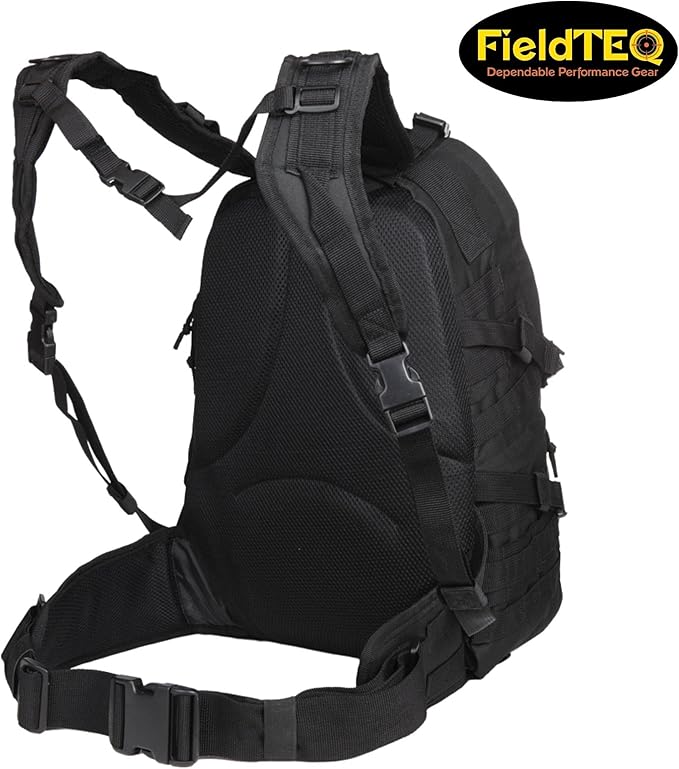 Tactical Backpack - Military Survival Patrol Bag - 40L Bug Out Bag - Molle webbing - for Camping Hunting Hiking Trekking &amp other Outdoor Adventures - Black