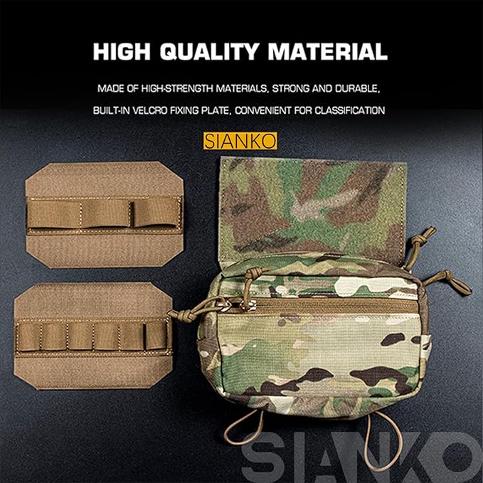 Tactical Storage PouchEDC Admin Sundry Tool BagVest Chest Hanging Expansion Attachment BagAirsoft Hunting Military Multifunctional Utility Gear
