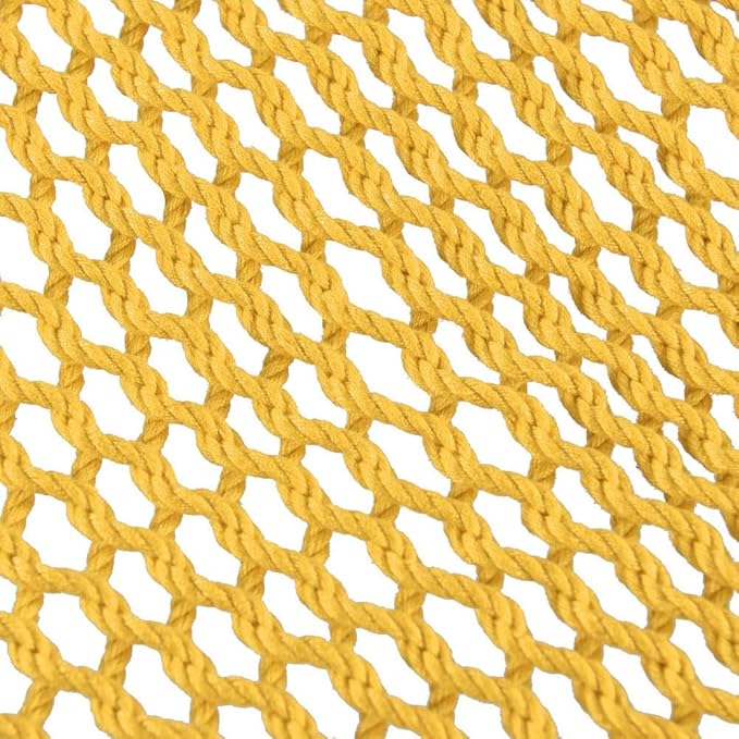 Lazy Daze Hammocks 10.5 FT Double 2 Person Caribbean Rope Hammock Hand Woven Polyester Hammock with Spreader Bars for Outside Outdoor Backyard Patio Poolside 450 LBS Capacity Yellow