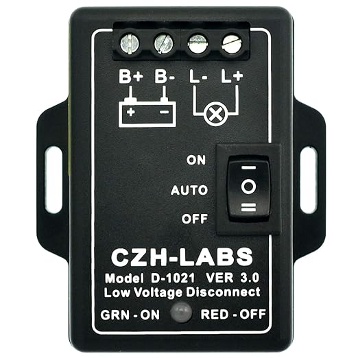 LVD Low Voltage Disconnect Module. (48V / 30Amp Black Rocker Switch Automatic Operation)