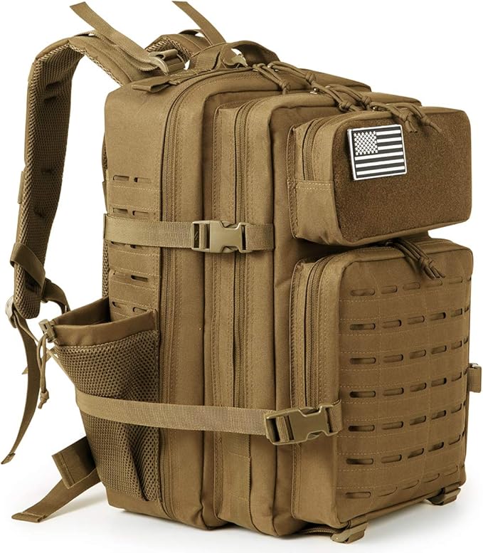 QT&ampQY 25L/45L Military Tactical Backpack For Men Molle Daypack 3 Day Bug Out Bag Hiking Rucksack With Bottle Holder