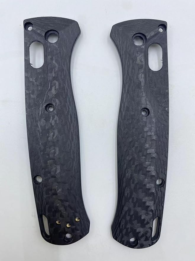 1 Pair Scales Handle Fits for Bugout 535 Custom 3K Carbon Fiber Handle Patch Replacement(Black)