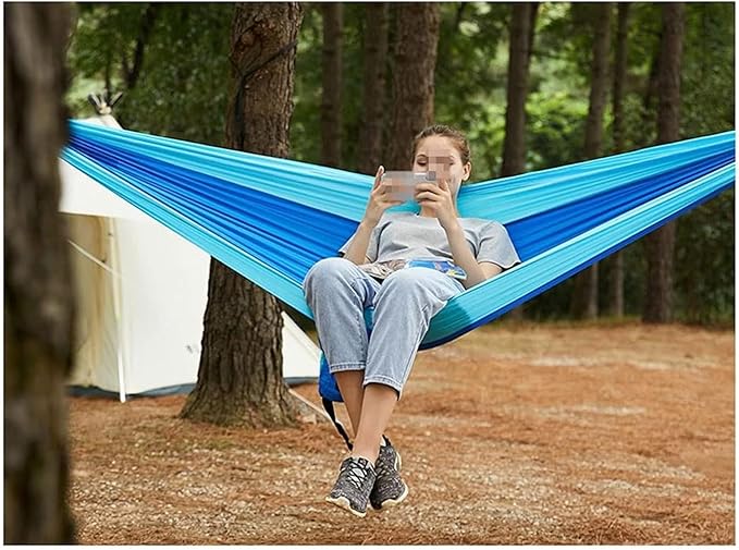 Camping Hammock Camping Hammock for 2 Persons Lightweight Parachute Nylon Hammocks with Tree Straps for Backyard Hiking Beach Hammock Chair Great for Camping Outdoor/Indoor Patio Backyard