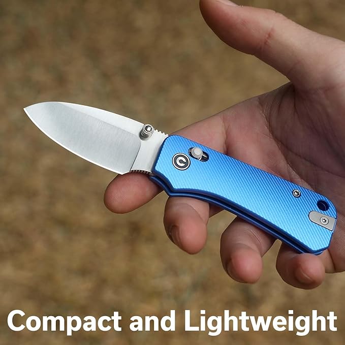 CIVIVI Small Pocket Knife for EDC Baby Banter 2 Crossbar Lock folding Knife with 2.34 Nitro-V Blade Aluminum Handle Titanium Thumb Stud Opener C23074-1