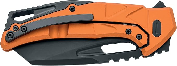 Fox Knives Chronos FX-552 ALBOR Premium Folding Knife 3.54in CPM MagnaCut Steel Blade Reverse Tanto Frame Lock Tip-up Carry EDC Pocket Knife Made in Italy (Orange Anodized Aluminum)