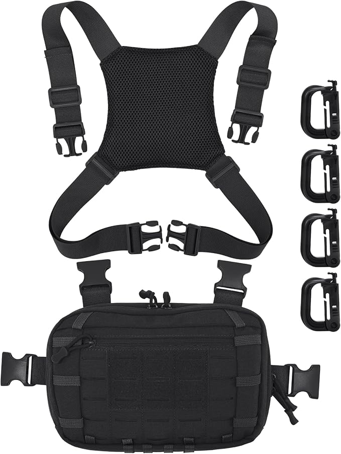 Tactical EDC Chest Bag Utility Molle Chest Rig Pouch with CCW Compartment Adjustable Strap Outdoor Chest Pack