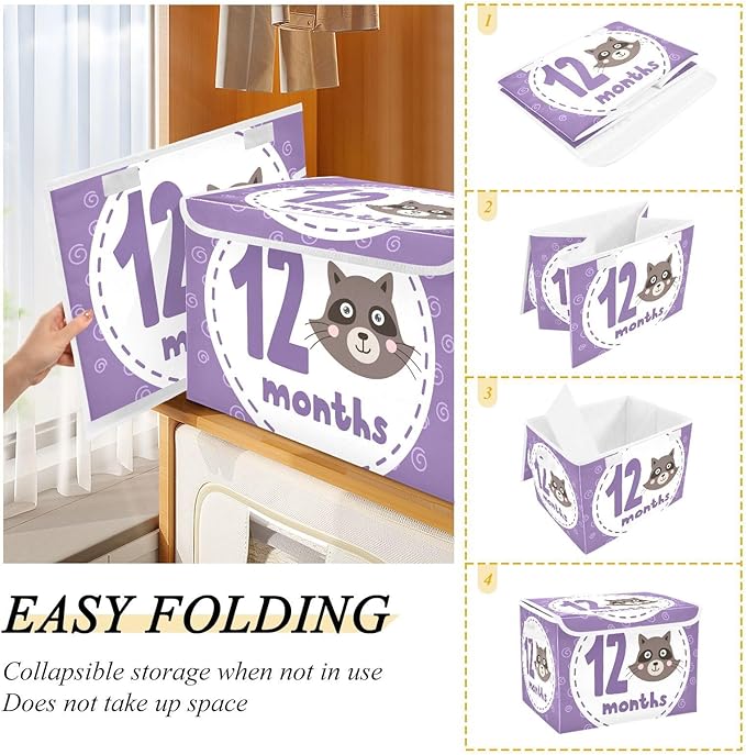 12_months Storage Container with Lid Stackable Closet Organizers Shoe Storage Boxes for Home Studyroom Home Decor