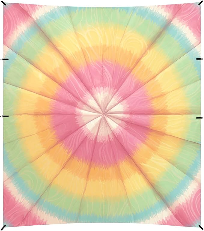 Tie-dye Pattern Bright Colors Tie-dye Background Stable Beach Tent UPF50 Water-Resistant Large Sun Shelter with Sandbags Sand Shovel Poles for Camping Trips Fishing Backyard Fun or Picnics