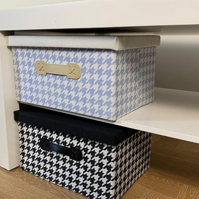 Decorative Fabric Storage Cube with Lid Organiser for Toys Towels Books Sturdy Structure Fabric Storage Container