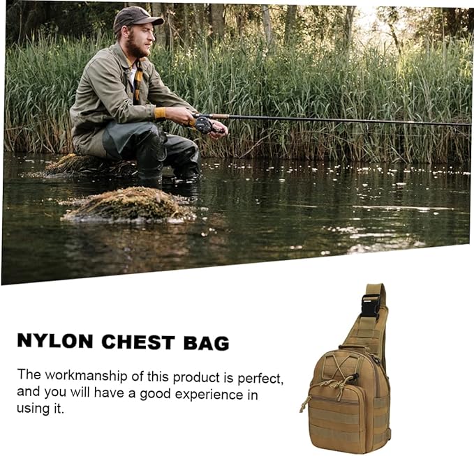 GALPADA Nylon Chest Bag for Outdoor Activities Adjustable Travel Storage Pouch for Hiking Climbing Camping and Fishing and Breathable Design with Quick-release Buckles