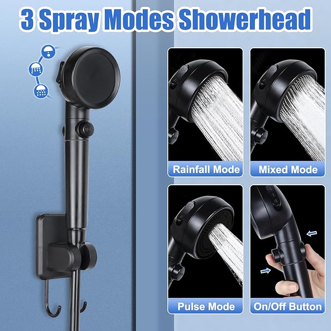 AYAMAYA Portable Shower for Camping + Foldable Camping Lights Rechargeable
