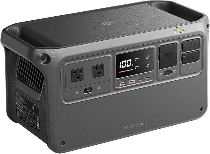 DJI Power 1000 Portable Power Station 1024Wh LiFePO4 Battery 2200W (Peak 2600W) AC/140W USB-C Output 23db Ultra-Silent Solar Generator For Home Backup Camping (Solar Panel Optional)