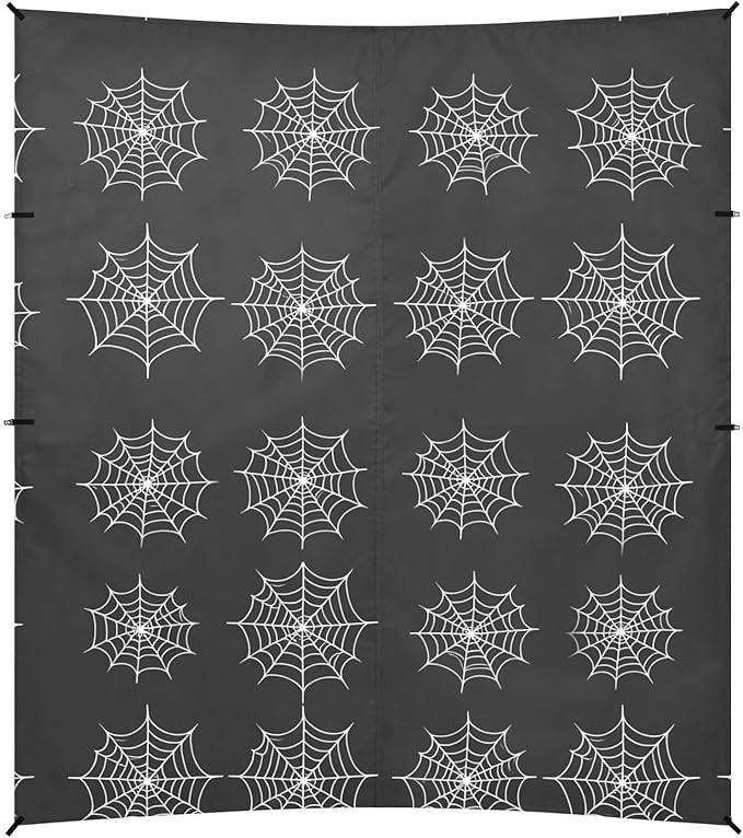 ALAZA Black and White Spider Web Pattern Beach Tent Sun Shelter Portable Canopy Sunshade for Outdoor Camping Picnics Backyard Fun 10x9 ft