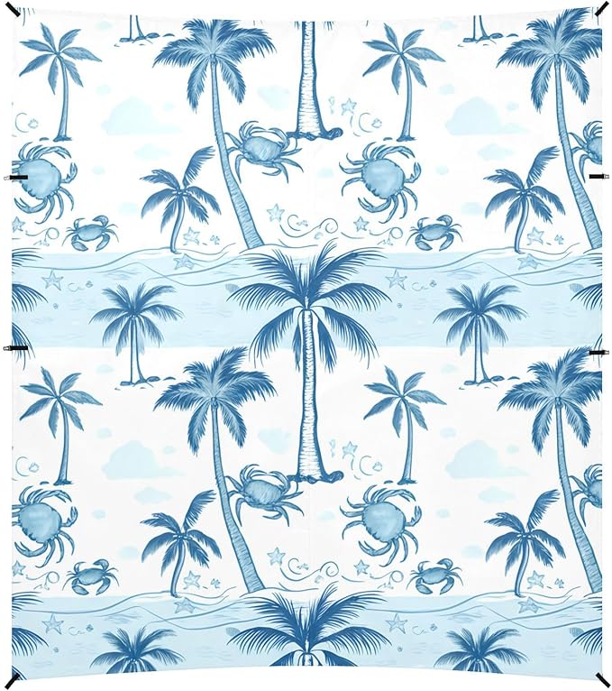 Beach Canopy with Windproof Ropes &amp Sandbags Beach Tent Sun Shade Sun Shelter for Camping Trips Fishing Backyard Fun or Picnics Palm Trees