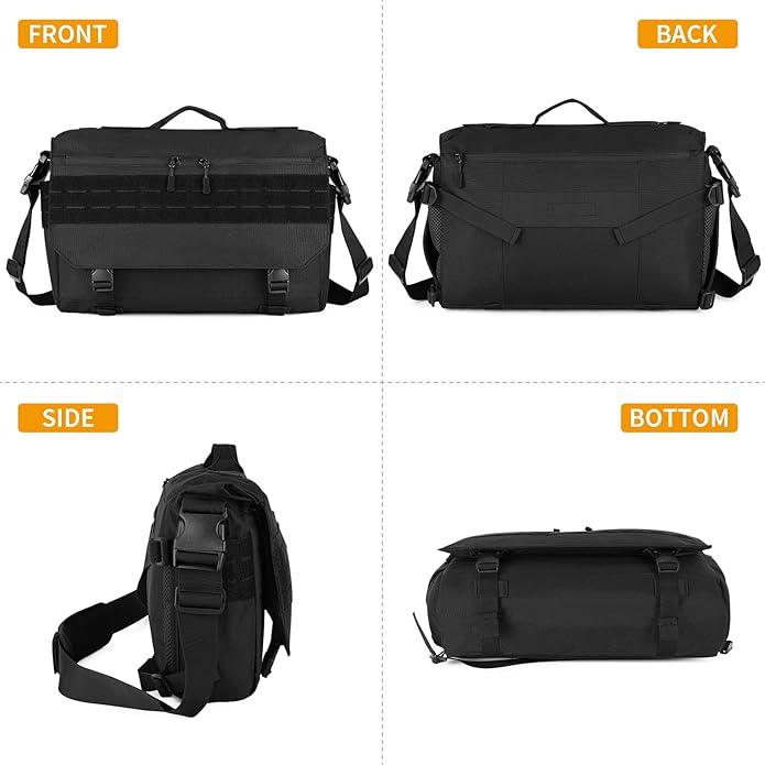 HUNTVP Messenger Bag Tactical Messenger Bag Men Canvas Shoulder Crossbody Military Laptop Bag for Work Outdoor Camping Hiking