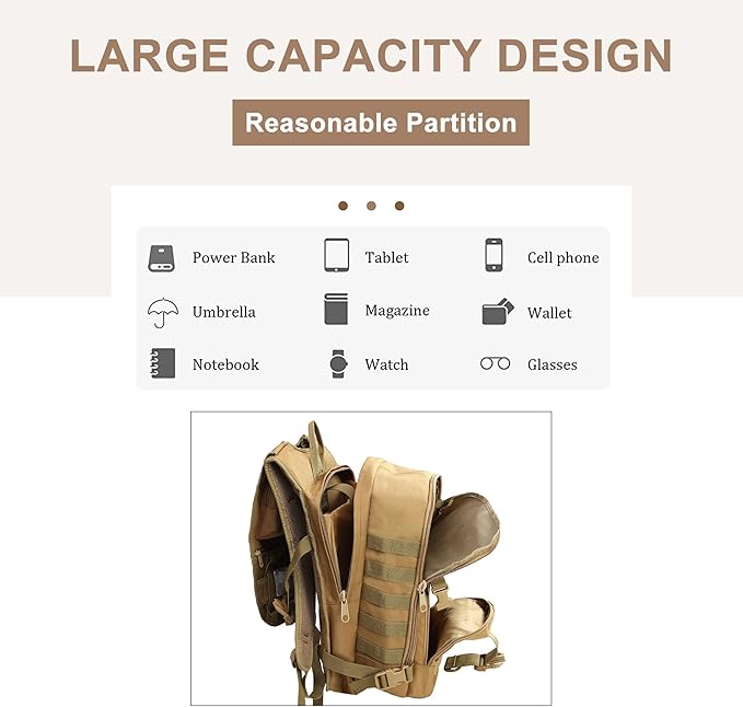 Camping Backpacks for Men Women Outdoor Tactical Oxford Cloth Backpack Large Capacity Hiking Travel Duffle Bags (A/Multicolor)