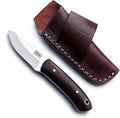 GCS Handmade D2 Tool Steel Custom Survival Hunting Skinning Camping Knife with Brown Leather Right Hand Front Cross Draw Fixed Blade Knife Sheath GCS264 (Black Micarta Handle No Bolster)