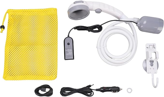 Dpofirs Portable Shower for Camping Electric Intelligent Shower Pump Car or USB Powered IPX7 Water Proof Outdoor Shower Kit for Hiking Travel Car Pet