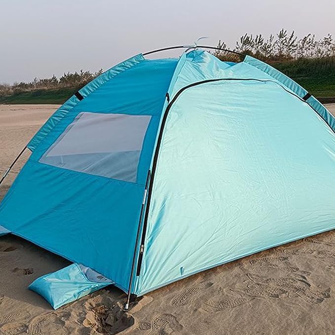 Sun Shade for Beach | UPF50+ Foldable Tent Canopy - Outdoor Sun Shelter | for Picnic Camping Beach Backyard Outdoor Backpacking Travel Patio