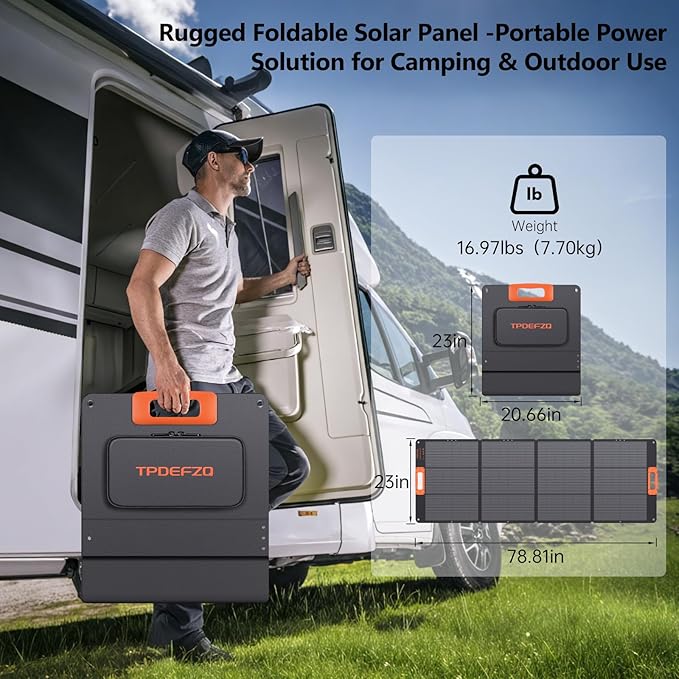 200W Portable Solar Panel ChargerFoldable Solar Panel for Power StationQC3.0 USB-A &ampType-C Output25% High EfficiencyIP68Integrated Design Sturdy Durable ETFE for Outdoor CampingRVTrip