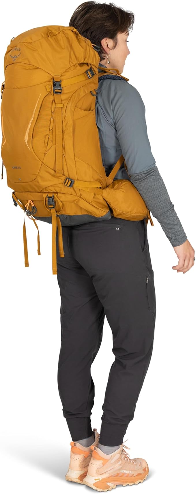 Osprey Kyte 38L Women's Backpacking Backpack - Hiking &amp Camping Bag with Waterproof Raincover Barley Brown X-Small/Small