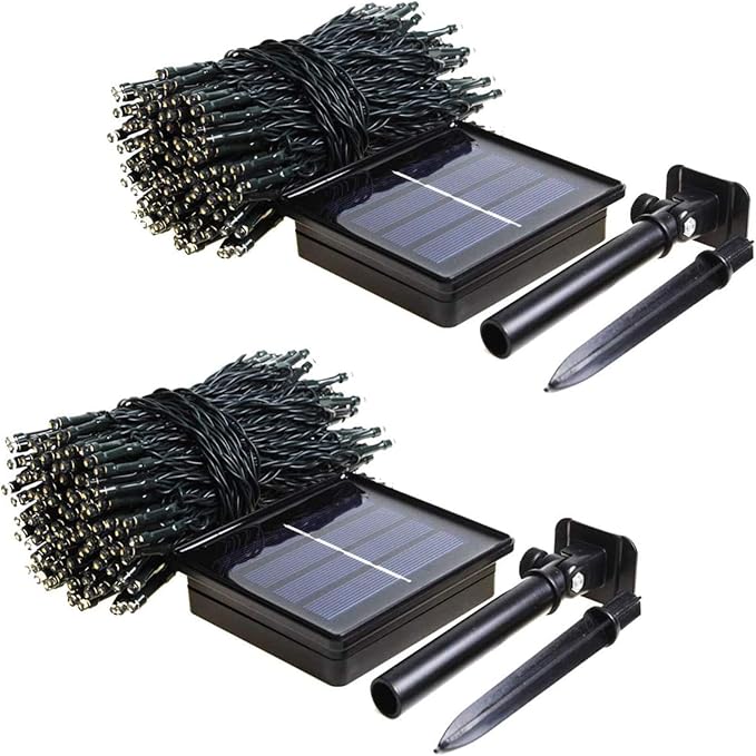 2 Pack 480 LED Solar Chrismas Lights Outdoor 170 FT Super Long Solar String Lights for Outside with 8 Modes &amp Memory Function Waterproof Twinkle Light for Xmas Tree Yard Party Decorations (Blue)