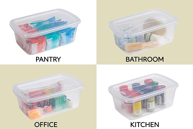 Rubbermaid Cleverstore 6 Qt Clear Storage Bins with Lids 12-Pack Stackable BPA-Free Made in USA