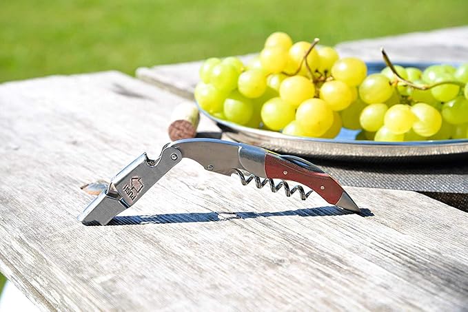 Professional Waiter Corkscrew Wine Key for Bartenders Set of 3With Long Rosewood Handle Stainless Steel Handle Wine Opener for Bar Restaurant Waiters Sommelier Bartend (Rose Wood 3 Packs)