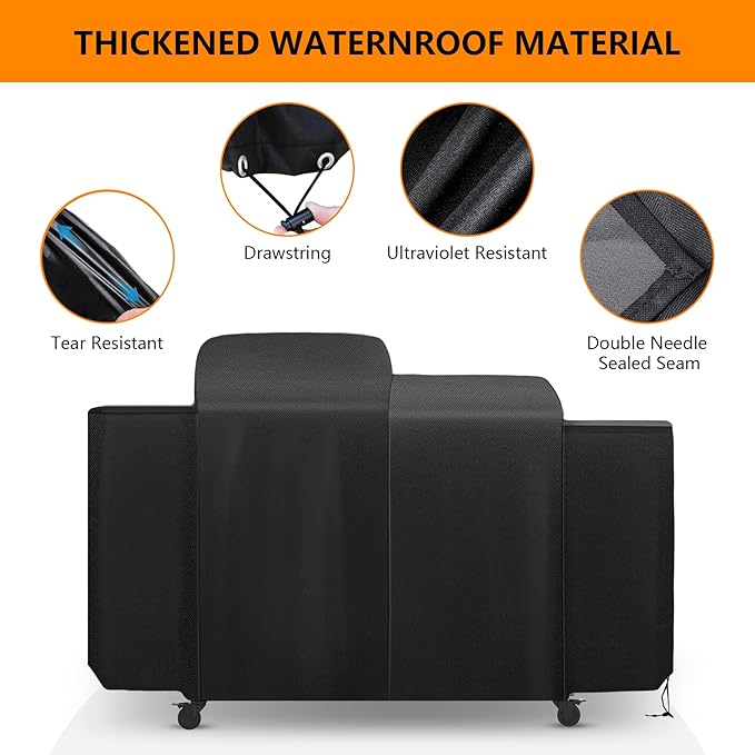 Grill Cover for Pit Boss Charleston 1020 Pellet Grill Gas Griddle Combo SeriesAll-Weather Outdoor Heavy Duty 600D Waterproof Pitboss Smoker Cover for PB1020NX Pellet GrillBlack