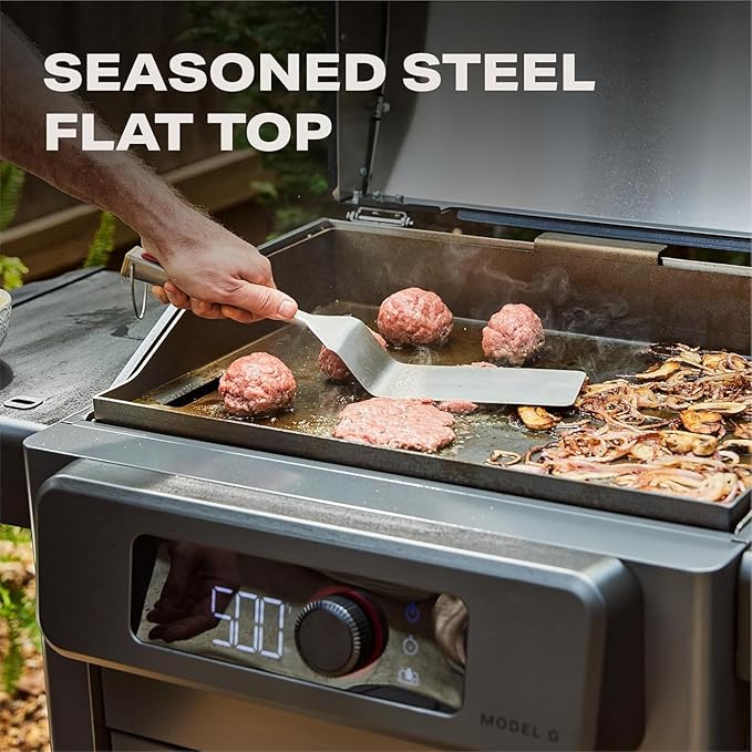 Current® Model G Griddle Smart Electric Outdoor Flat Top BBQ Grill with 200°F to 600°F Range for Searing &amp Roasting Digital Precision Apartment-Friendly &amp Weather-Resistant Moon Dust