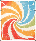 Indianred Tie-dye Background Vibrant Colors and Swirling Patterns Tie-dye Pattern Beach Tent UPF50 Lightweight Shade Sun Shelter with Sturdy Poles Sandbags and Shovel for Camping Trips