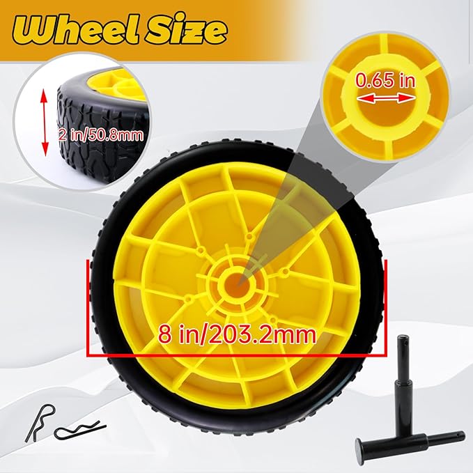 abliubale 40065 Wheel Kit Compatible with Champion 2800-4750w with Never Flat Tires and Folding Handle #100718155-0001