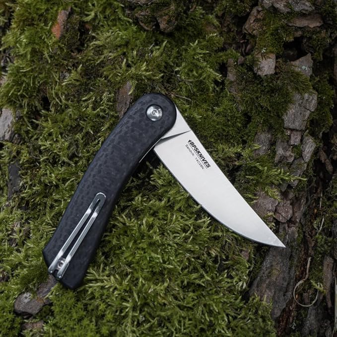 BPSKNIVES Colibri - Black Folding Knife 14C28N Stainless Steel Blade with G10 Handle - Small EDC Knife with Pocket Clip for Men - Sharp EDC Knife