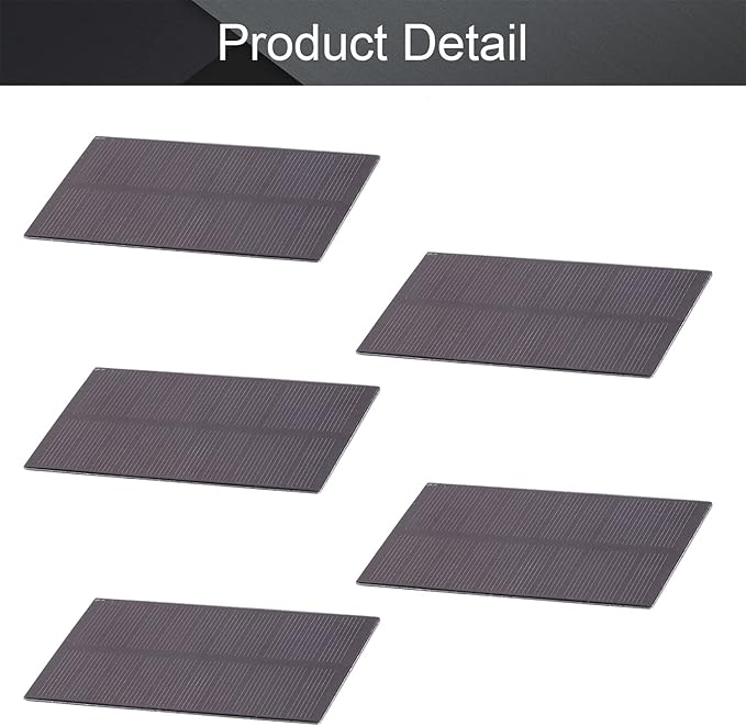 Fielect 5pcs 5V 1W Solar Panel Polysilicon Mini Solar Cells DIY Electric Toy Materials for Battery Power LED 107mmx61mm