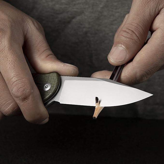 CIVIVI Folding Pocket KnifeCogent Knife 14C28N Blade Green Micarta Handle for EDC C20038D-5