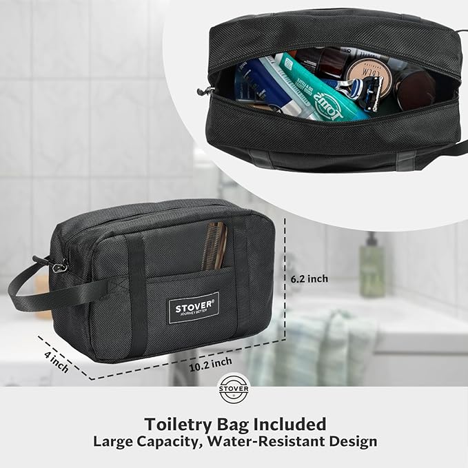 STOVER 45/80/100L Rolling Duffel Bag with Wheels Large Durable Travel Duffle + Toiletry Bag Heavy Duty Packable Foldable with Shoulder Straps- Use as Luggage or Backpack Men/Women (Blue)