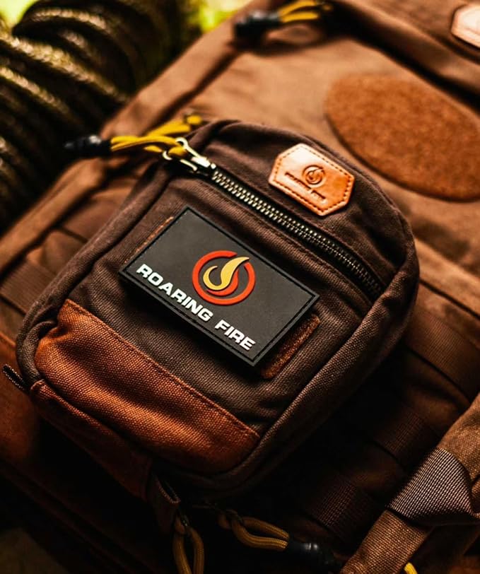 Roaring Fire Smolder Waxed Canvas Organizer - Tactical Molle Admin Pouch EDC Tool Organizer with YKK Zippers Molle Organizer Pouch for Everyday Carry Tool for Outdoor Tactical Survival