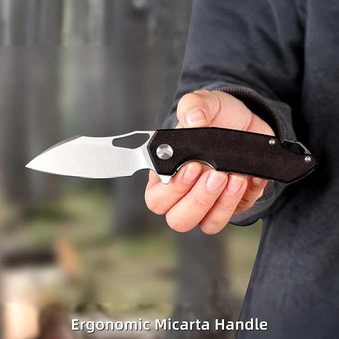 Pocket Knife for Men154CM Steel BladeHunting Knife Camping Folding Knives with for OutdoorSurvivalTacticalHunting and Camping（Red）