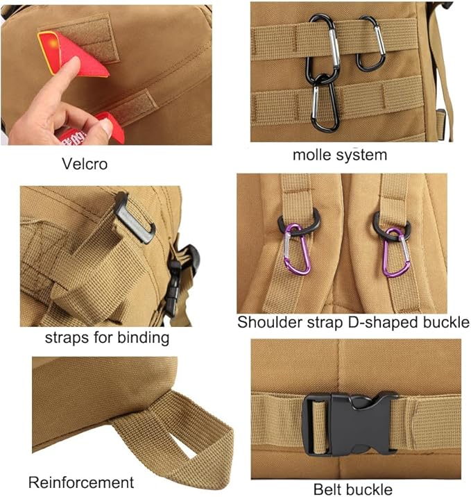 Tactical Backpack Assault Pack 40L MOLLE Hunting Rucksack Hiking daypack for Cycling Traveling Motorcycle